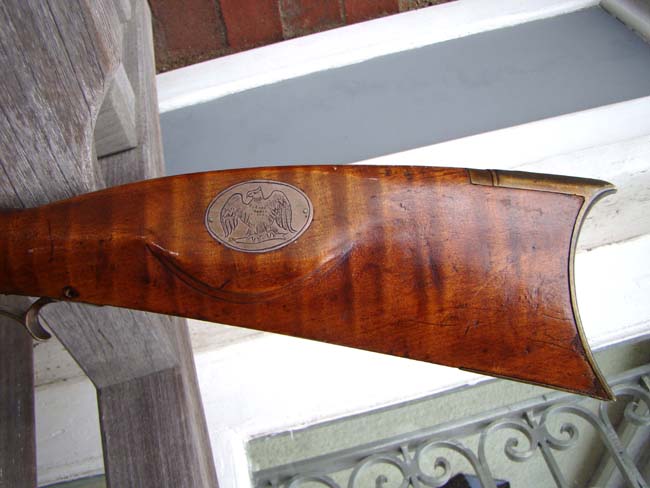 A Pennsylvania Tiger Maple Long Rifle with double set triggers made by Adam Angstadt of Berks County, PA., circa 1795-1805 — image 4